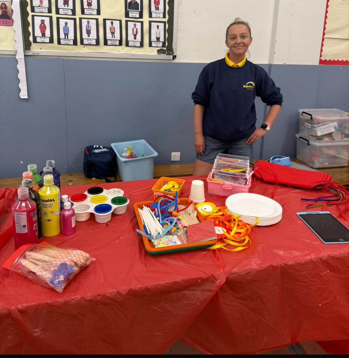 A member of the Danni's team at the craft table