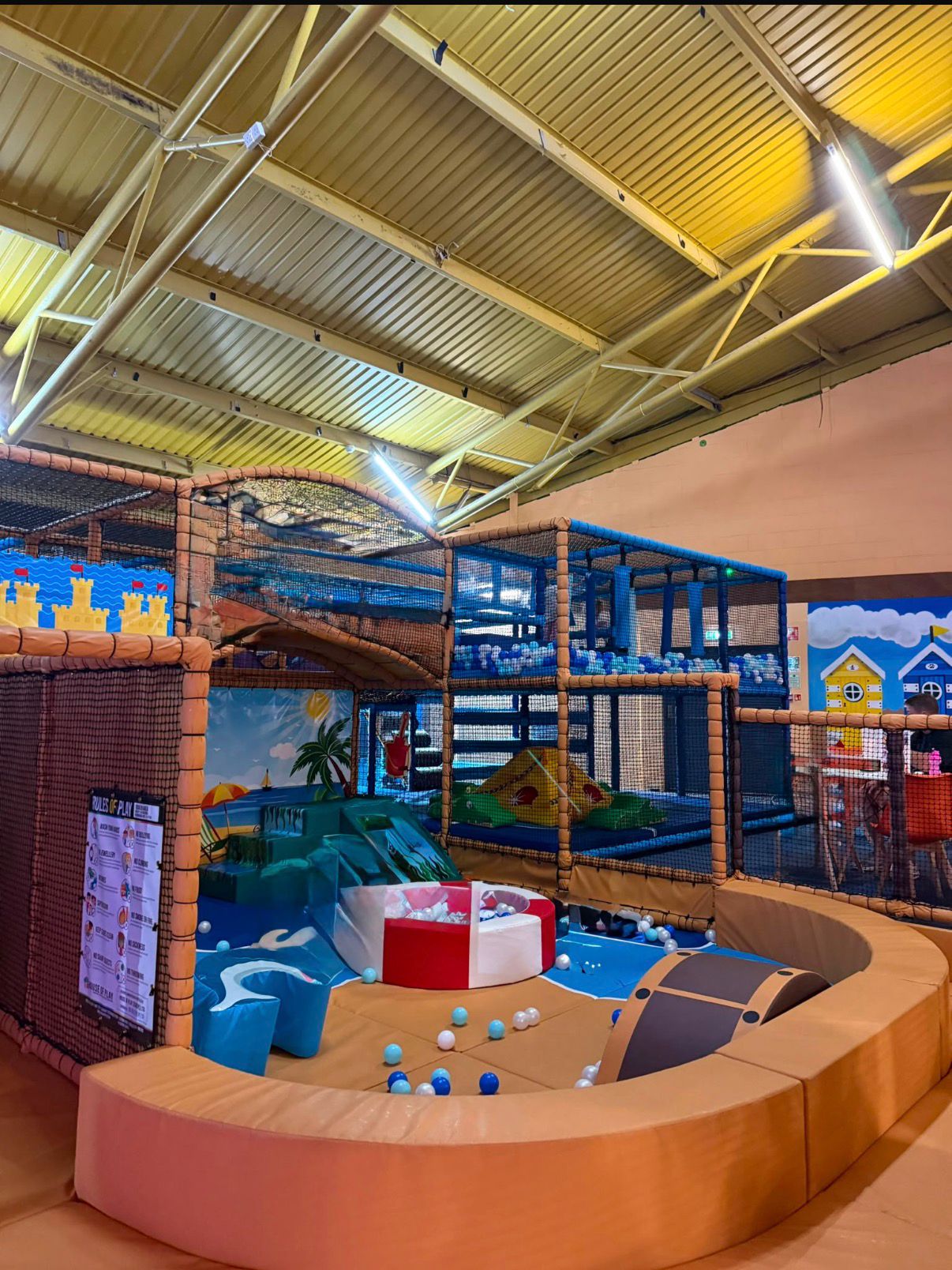 Ball pit and climbing frames at soft play