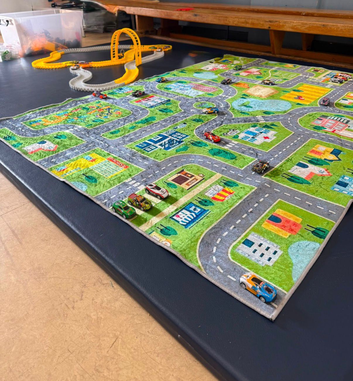 Town play mat and toy cars