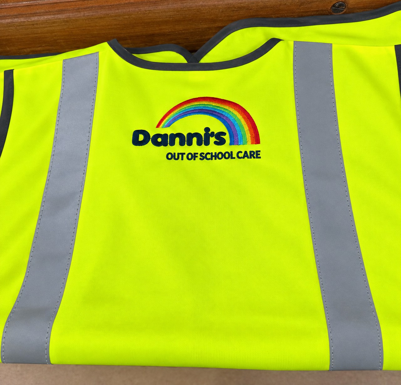 Danni's high-visibility vest for trips and outings